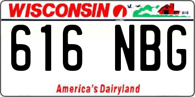 WI license plate 616NBG