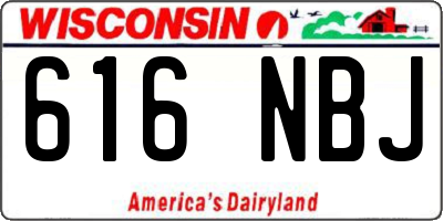 WI license plate 616NBJ