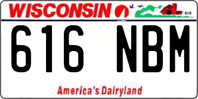 WI license plate 616NBM