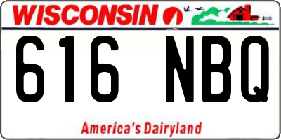 WI license plate 616NBQ