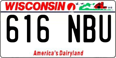 WI license plate 616NBU