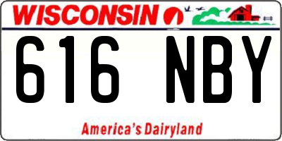 WI license plate 616NBY