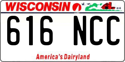 WI license plate 616NCC