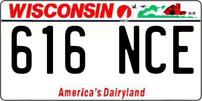 WI license plate 616NCE