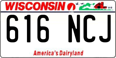 WI license plate 616NCJ
