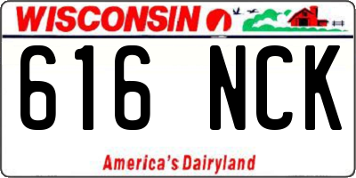 WI license plate 616NCK