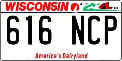 WI license plate 616NCP