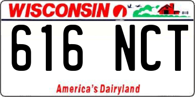 WI license plate 616NCT