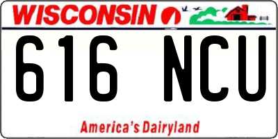WI license plate 616NCU
