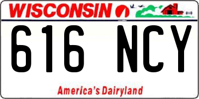 WI license plate 616NCY