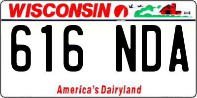 WI license plate 616NDA