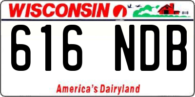 WI license plate 616NDB