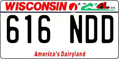 WI license plate 616NDD