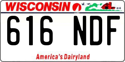 WI license plate 616NDF