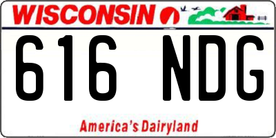 WI license plate 616NDG