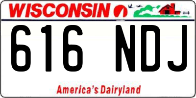 WI license plate 616NDJ