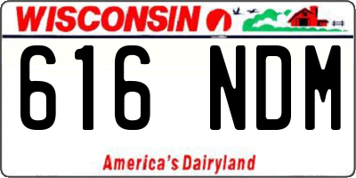 WI license plate 616NDM