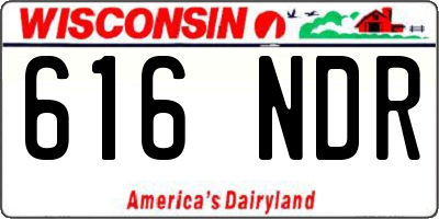 WI license plate 616NDR