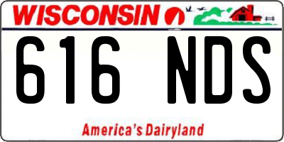 WI license plate 616NDS