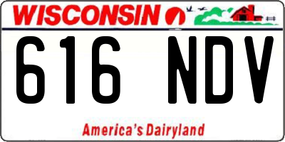 WI license plate 616NDV