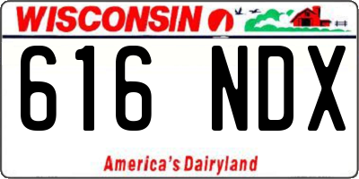 WI license plate 616NDX