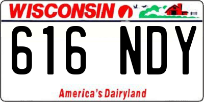 WI license plate 616NDY