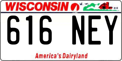 WI license plate 616NEY