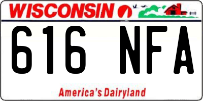 WI license plate 616NFA