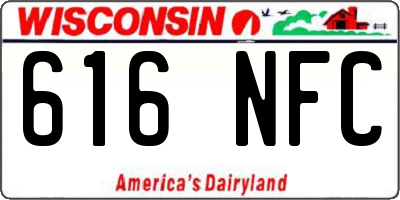 WI license plate 616NFC
