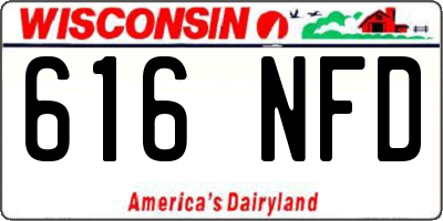 WI license plate 616NFD