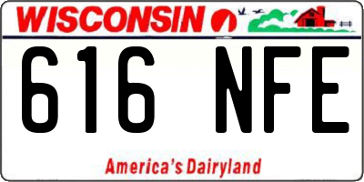 WI license plate 616NFE