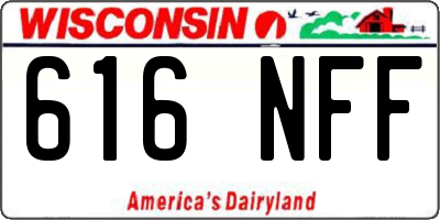 WI license plate 616NFF