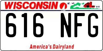 WI license plate 616NFG