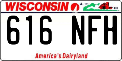 WI license plate 616NFH