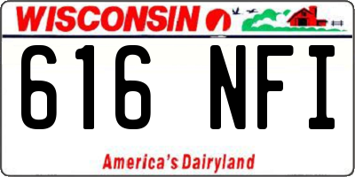 WI license plate 616NFI