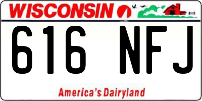 WI license plate 616NFJ