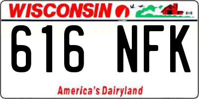 WI license plate 616NFK