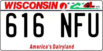 WI license plate 616NFU