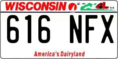 WI license plate 616NFX