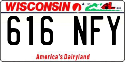 WI license plate 616NFY