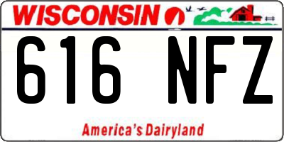 WI license plate 616NFZ