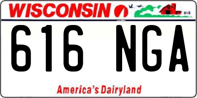 WI license plate 616NGA