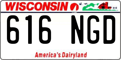 WI license plate 616NGD