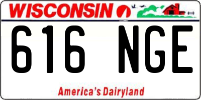 WI license plate 616NGE