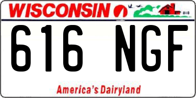 WI license plate 616NGF