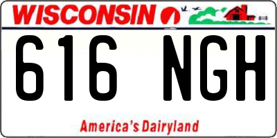 WI license plate 616NGH