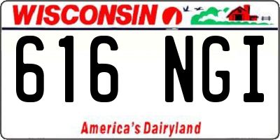 WI license plate 616NGI