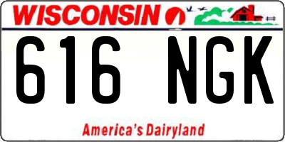 WI license plate 616NGK