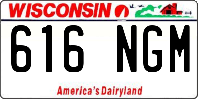 WI license plate 616NGM