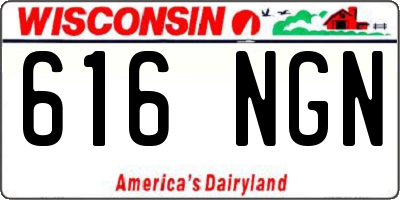 WI license plate 616NGN